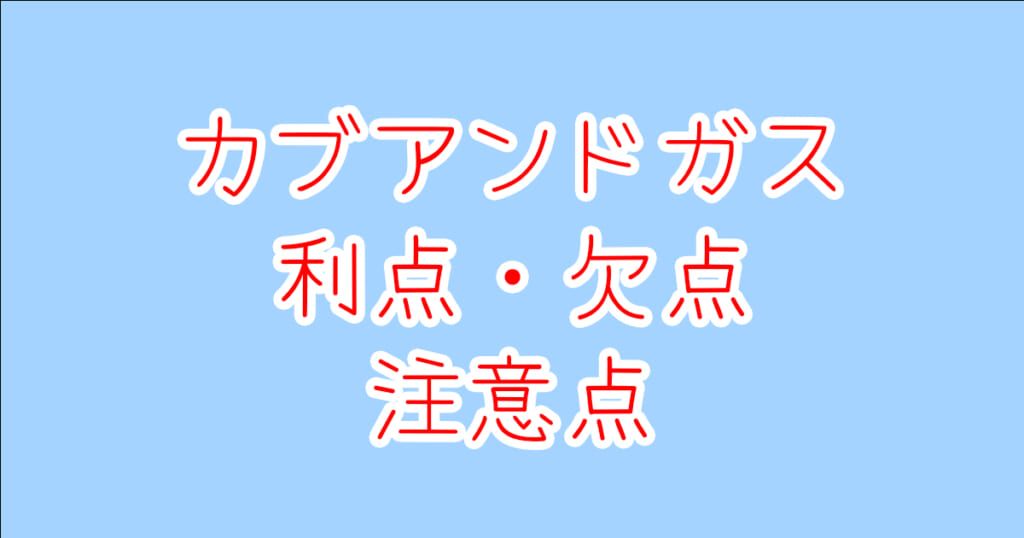 カブアンドガスのメリット・デメリット | 前評判は？